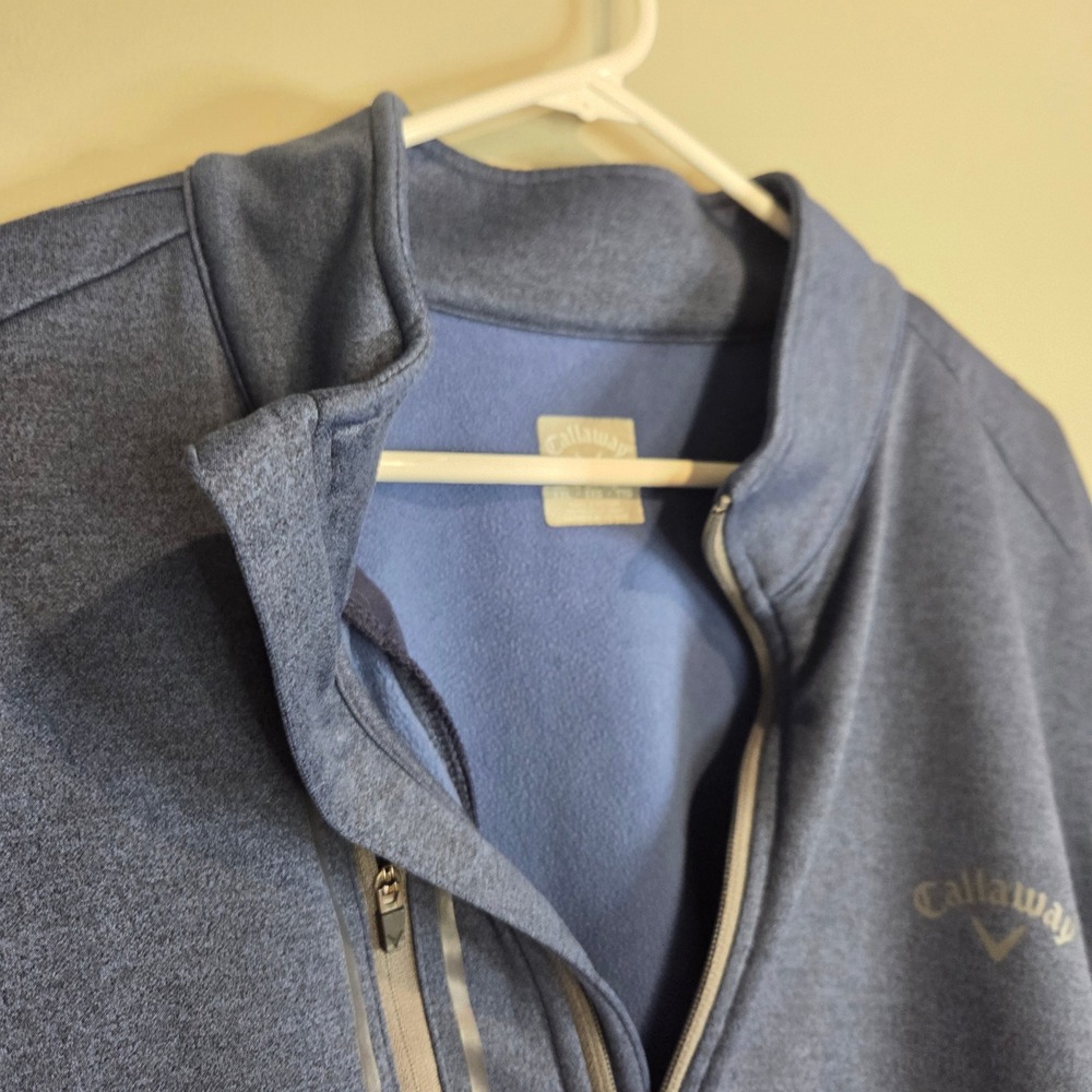 Callaway Golf Pullover Mens XXL 1/4 Zip Jacket Blue Colorblock Fleece Sweater XL